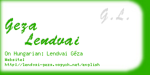 geza lendvai business card