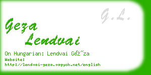 geza lendvai business card